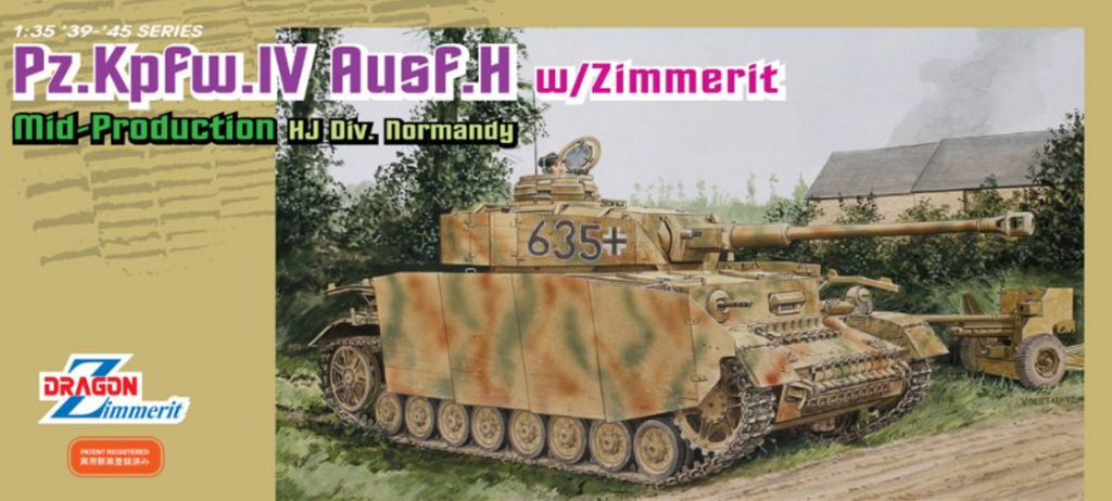 Dragon Military 1/35 PzKpfw IV Ausf H Mid Prod HJ Division Normandy Tank w/Zimmerit Kit