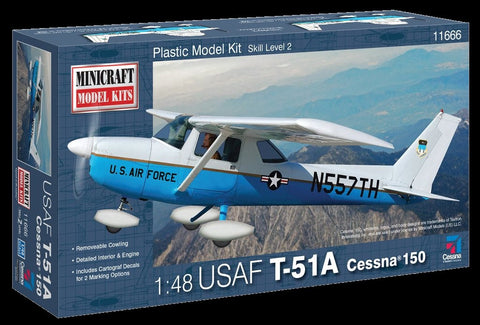 Minicraft Model Aircraft 1/48 T51A Cessna 150 USAF Passenger Aircraft Kit