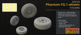 Eduard Details 1/72 Aircraft- FG1 Phantom Wheels for ARX (Mask & Resin) Kit