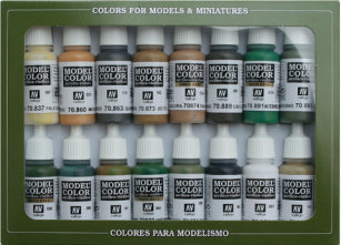 Vallejo Acrylic 17ml  Bottle WWII Allied Model Color Paint Set (16 Colors)