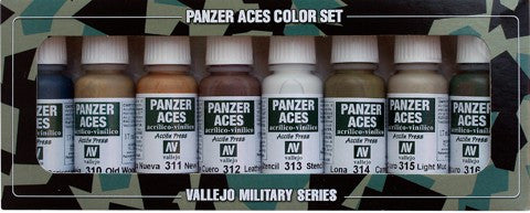 Vallejo Acrylic 17ml  Bottle Panzer Aces Paint Set #2 (8 Colors: #309-316)