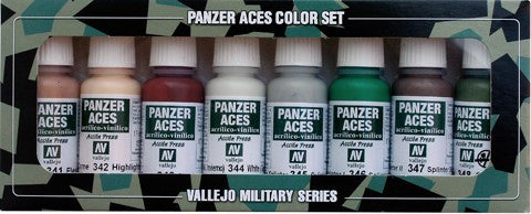 Vallejo Acrylic 17ml  Bottle Panzer Aces Paint Set #6 (8 Colors: #341-348)