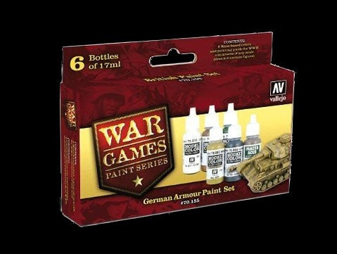 Vallejo Acrylic 17ml  Bottle German Armor WWII Wargames Paint Set (6 Colors)