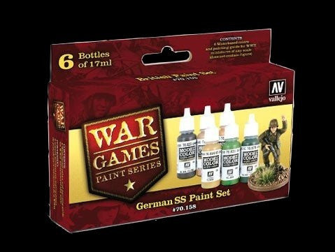 Vallejo Acrylic 17ml  Bottle German SS WWII Wargames Paint Set (6 Colors)