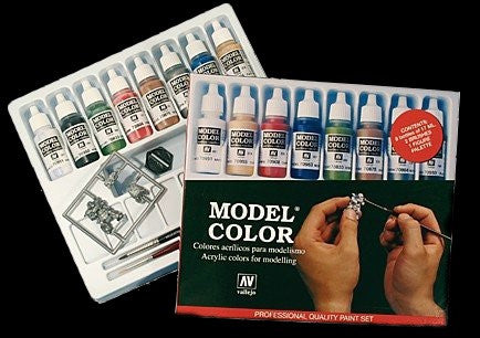 Vallejo Acrylic 17ml  Bottle Intro 8 Model Color Paint Set (8 Colors)