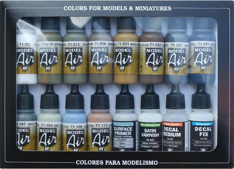 Vallejo Acrylic 17ml  Bottle WWII USAAF Model Air Paint Set (16 Colors)