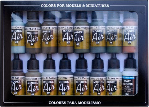 Vallejo Acrylic 17ml  Bottle RLM Model Air Paint Set (16 Colors)