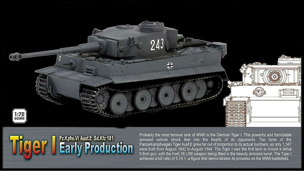 Dragon Military 1/72 Sd.Kfz.181 Tiger I Early Production 2/s - Assembled