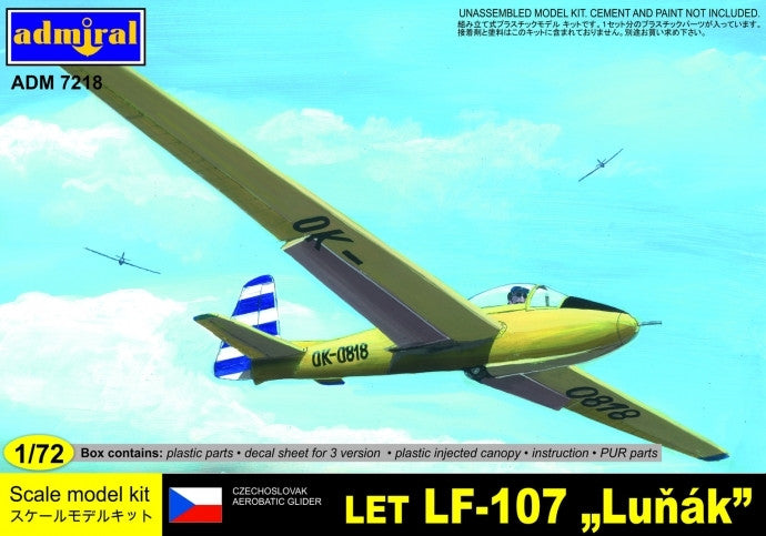 Admiral Models Aircraft 1/72 LET LF107 Lunak Glider Aircraft Kit