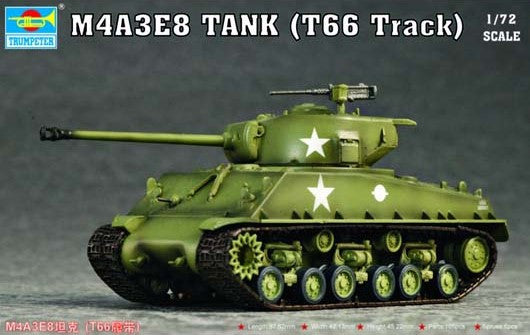 Trumpeter Military Models 1/72 M4A3E8 (Easy Eight) Tank w/T66 Tracks Kit