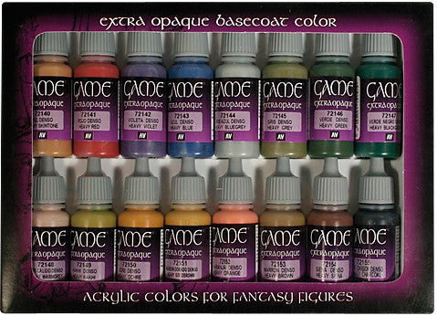 Vallejo Acrylic 17ml  Bottle Extra Opaques Game Color Paint Set (16 Colors)