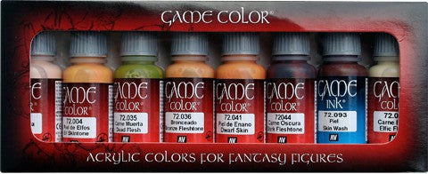 Vallejo Acrylic 17ml  Bottle Skin Tones Game Color Paint Set (8 Colors)