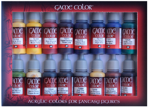 Vallejo Acrylic 17ml  Bottle Advanced Game Color Paint Set (16 Colors)
