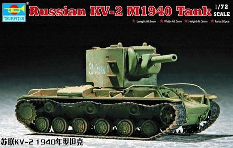 Trumpeter Military Models 1/72 Russian KV2 Mod 1940 Tank Kit
