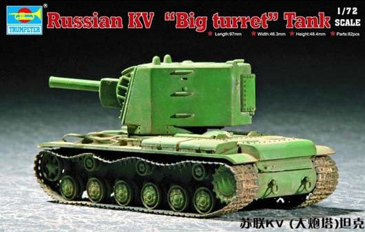 Trumpeter Military Models 1/72 Russian KV Tank (Big Turret) Kit