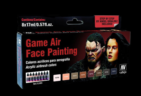 Vallejo Acrylic 17ml  Bottle Face Painting (Male & Female) Game Air Paint Set (8 Colors)