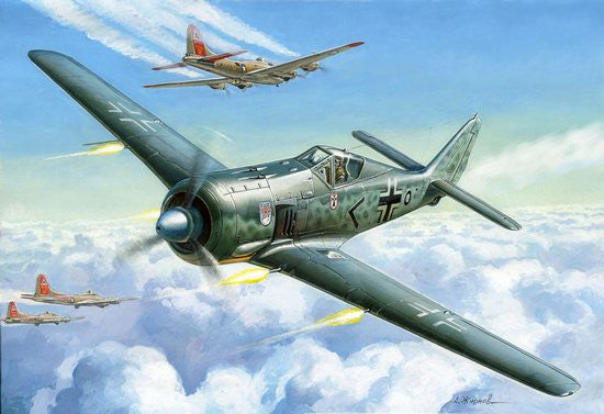 Zvezda Aircraft 1/72 German Fw190A4 Fighter (Snap Kit)