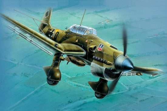 Zvezda Aircraft 1/72 German Ju87B Stuka Dive Bomber (Snap Kit)