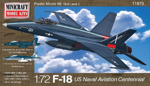 Minicraft Model Aircraft 1/72 F18 US Naval Centennial Aircraft Kit