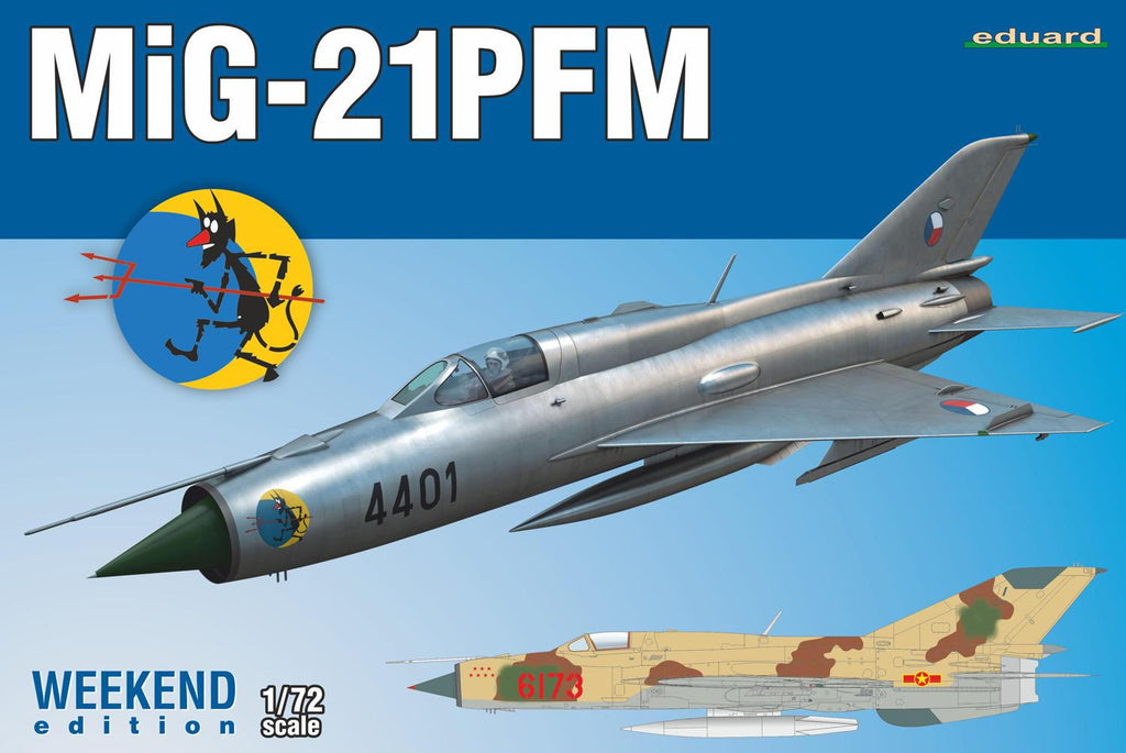 Eduard Aircraft 1/72 MiG21PMF Soviet Cold War Jet Fighter Wkd Edition Kit