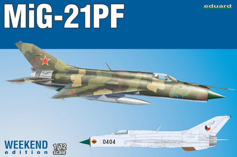 Eduard Aircraft 1/72 MiG21PF Soviet Cold War Jet Fighter Wkd Edition Kit