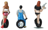 Motorhead 1/24 Tire Brigade™ Figures Set: Andie, Derek & Michele w/Tires & Tools