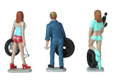 Motorhead 1/24 Tire Brigade™ Figures Set: Meg, Gary & Michele w/Tires & Tools