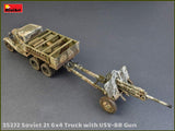 MiniArt Military 1/35 WWII Soviet 2-Ton 6x4 Truck & 76mm USV-BR Gun (New Tool) Kit