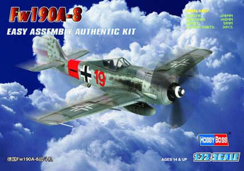 Hobby Boss Aircraft 1/72 Fw-190A-8 Focke Wulf Kit