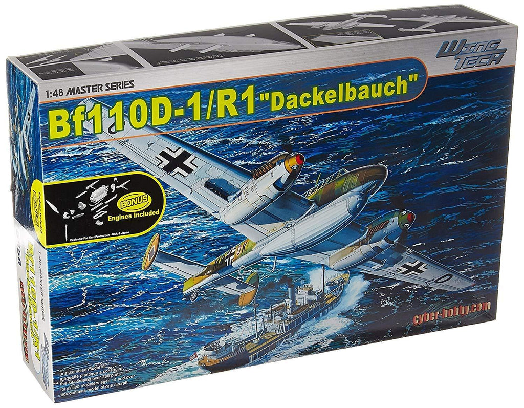Cyber-Hobby Aircraft 1/48 Messerschmitt Bf110D1/R1 Dackelbauch Fighter Bomber Kit