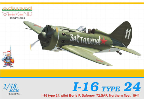 Eduard Aircraft 1/48 I16 Type 24 Fighter 72.SAP Northern Fleet 1941 Wkd Edition Kit