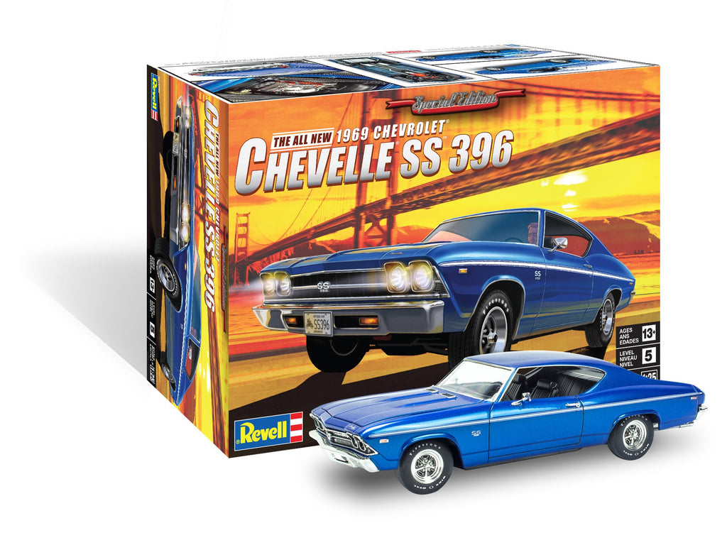 Revell-Monogram Model Cars 1/25 1969 Chevy Chevelle SS396 w/Firestone Tires Kit