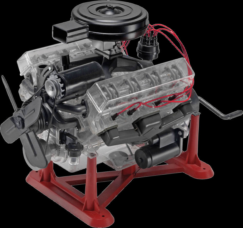 Revell-Monogram Cars 1/4 Visible V8 Engine w/Working Hand Crank Kit