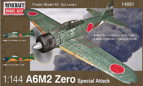 Minicraft Model Aircraft 1/144 A6M2 Zero Special Attack Fighter Kit