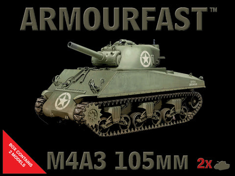 Armourfast Military 1/72 Sherman M4A3 Tank w/105mm Gun (2) Kit