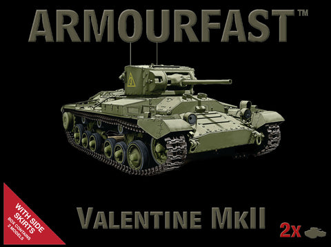Armourfast Military 1/72 Valentine Mk II Tank w/Side Skirts (2) Kit