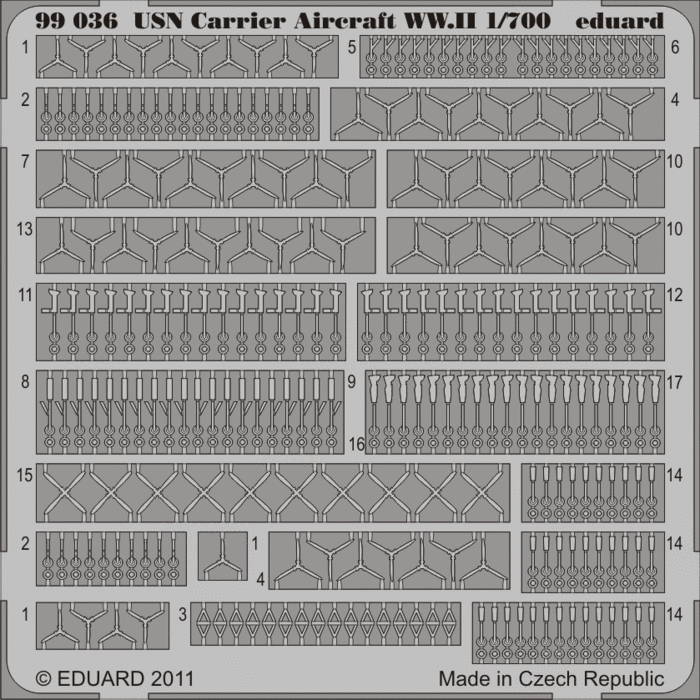 Eduard Details 1/700 Ship- USN Carrier Aircraft WWII