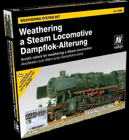 Vallejo Acrylic 17ml  Bottle Weathering Steam Locomotive Model Color Paint Set (8 Colors & 30ml Matt Varnish)
