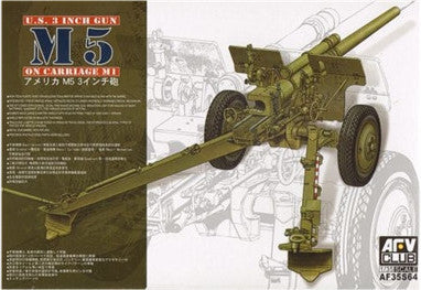 AFV Club Military 1/35 US 3 Inch M5 Gun on M1 Carriage Kit