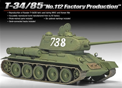 Academy Military 1/35 T34/85 No.112 Factory Production Tank Kit