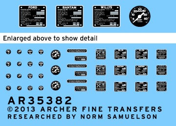 Archer Fine Transfers 1/35 Jeep Instruments & Placards for BOM