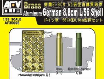 AFV Club Military 1/35 German 8.8mm L/56 Ammo Shell for Flak 18/36/37 Tiger I Kit