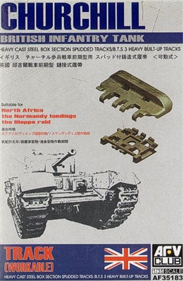 AFV Club Military 1/35 British Churchill Hvy Cast Steel Type Box Section Spudded BTS3 Workable Track Links Kit