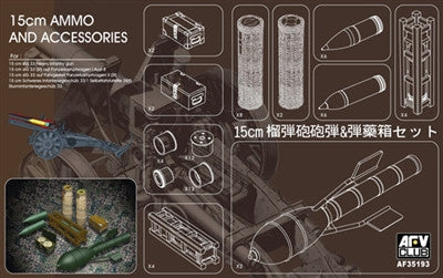 AFV Club Military 1/35 15cm Ammo & Accessories Kit