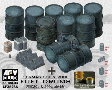 AFV Club Military 1/35 German 20L & 200I Fuel Drums Kit