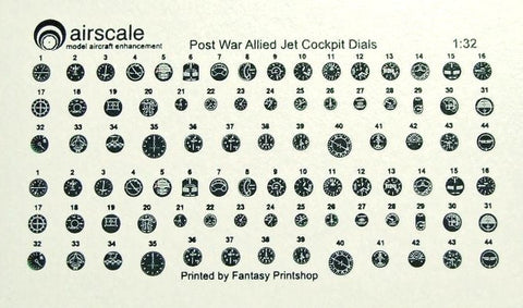Airscale Details 1/32 Early Allied Jets Instrument Dials (Decal)