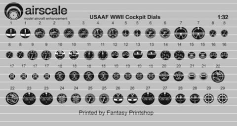 Airscale Details 1/32 WWII USAAF Instrument Dials (Decal)