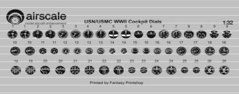 Airscale Details 1/32 WWII US Navy Instrument Dials (Decal)