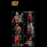 AK Interactive 	Figure Series: Red Uniform Colors Acrylic Paint Set (6 Colors) 17ml Bottles