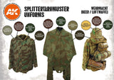 AK Interactive Figure Series: Figures Series: Wehrmacht (Heer/Luftwaffe Splintertarnmuster Uniforms Acrylic Paint Set (6 Colors) 17ml Bottles